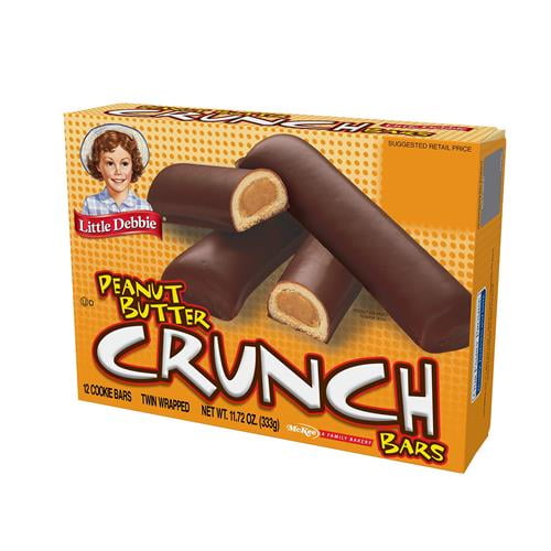Little Debbie Peanut Butter Crunch Bars, 11.72 Oz Box, 6 Twin Wrapped Cookies, 12Count - Pack of 2
