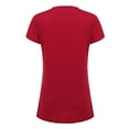 thumbnail image 3 of QLEICOM Womens Summer Tops Oversized T-shirts Short Sleeve Print V-Neck Pleated Casual Loose Tunic Tank Tops Women Shirts Blouses Red M, 3 of 7