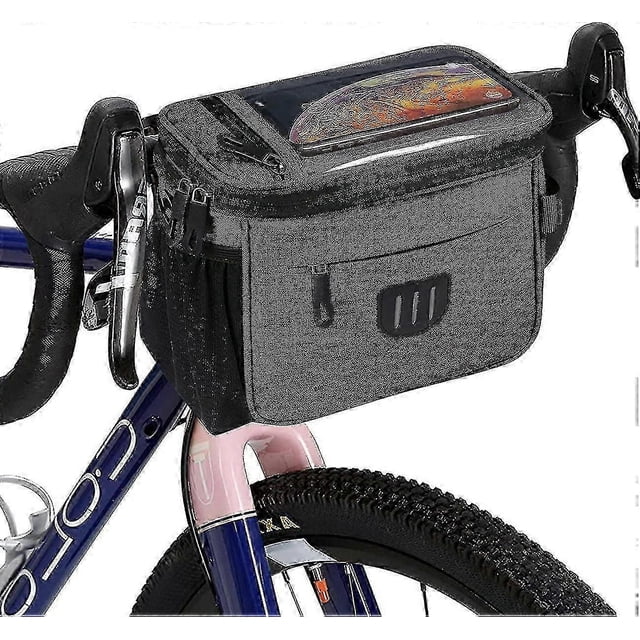 Bike Basket Front Bag, Waterproof Bike Basket Bag With Touchscreen Front Bike Bag And Detachable Shoulder Strap For All Cell Phones