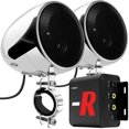 thumbnail image 1 of GoHawk TN4-R 4" Waterproof Motorcycle Bluetooth Speakers Stereo Amplifier Audio System Harley Touring Cruiser ATV 4-Wheeler FM Radio Chrome, 1 of 10