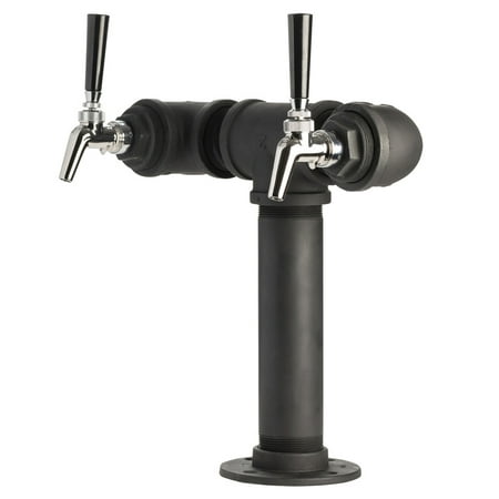 Draft Beer Tower - Black Iron - Double Tap - Perlick 630SS (Best Beer Tap System)