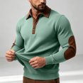 thumbnail image 6 of TOUMENY Men Sweater Button Down Long Sleeve Solid Collared Slim Tops Fall Winter Casual Vintage Fashion Pullover Mint Green XXXXL, 6 of 7