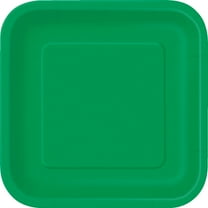 Square Paper Plates, 7 in, Green, 16ct