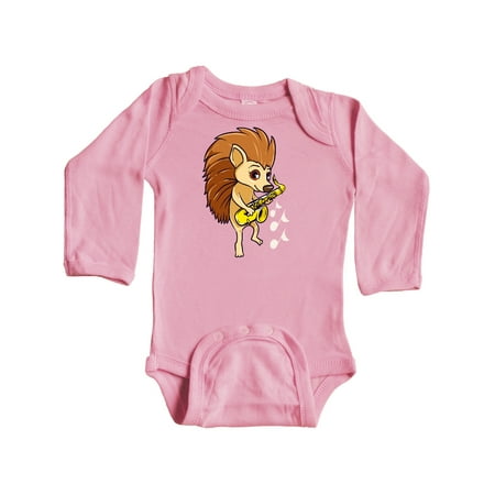 

Inktastic Saxophone Player Funny Music Porcupine Gift Baby Boy or Baby Girl Long Sleeve Bodysuit