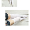 thumbnail image 3 of Raindrops Women Thigh High Socks Comfortable High Leg Stocking for Cosplay Dressing Up (White), 3 of 6