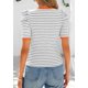 thumbnail image 2 of Camiseta PRETTYGARDEN para mujer, color bloque de colores, a rayas, gris S, 2 of 9