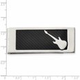 thumbnail image 4 of Stainless Steel Polished Black Carbon Fiber Inlay Guitar Money Clip Made In China -Jewelry By Sweet Pea, 4 of 7