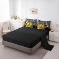thumbnail image 6 of Feelyou Fashion Yellow Rose Bedding Comforter Set 7pcs for Couple, Romantic Flower Floral Queen Bedding Sets, Happy Valentine's Day Reversible Queen Sheet Sets, Ultra Soft Bedroom Decor, 6 of 9