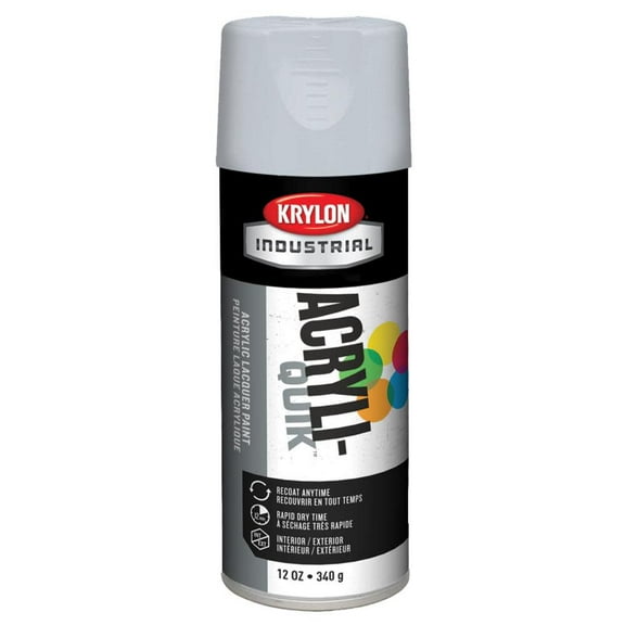 Krylon Industrial Spray Paint, White, Flat, Solvent, 12 oz K01502A07