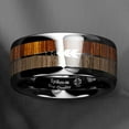 thumbnail image 5 of Tungsten Rings for Men Wedding Bands for Him 8mm Black Wood Arrow, 5 of 6