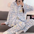 thumbnail image 1 of Pijamas de dos piezas de dibujos animados de Kawai Sanrio Kuromi, ropa de casa suave de Corea del Sur, regalo de Navidad para niñas salientes, Otoño, nuevo, 1 of 4