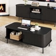 thumbnail image 6 of ROGALIS 47.2" Mid Century Modern Coffee Tables with Storage for Living Room, Rectangle Wood Center Table, Black, 6 of 7