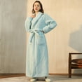 thumbnail image 7 of Long Sleeve Robe for Women Fluffy Loungewear Oversized Hooded Women's Robes Bath Womens Bathrobe Mint Green, 7 of 7