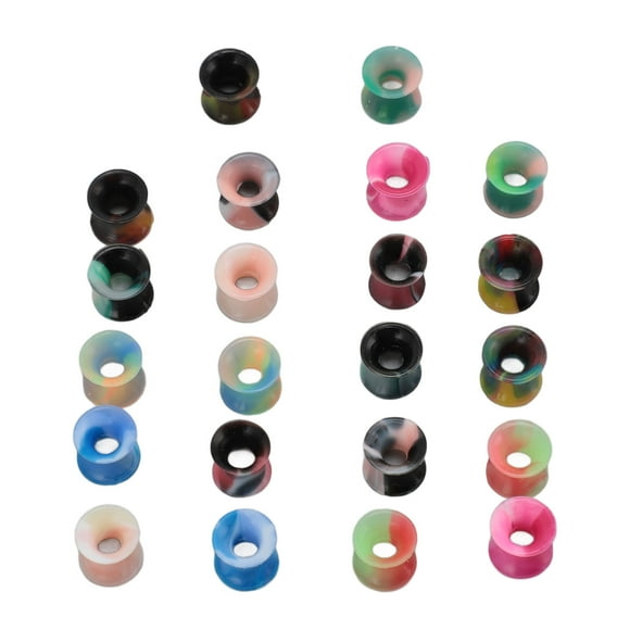 Ear Piercing Tunnel Set, Smoothing Surfaces Multiple Color Silicone Ear Gauges Plugs for Daily Wear
