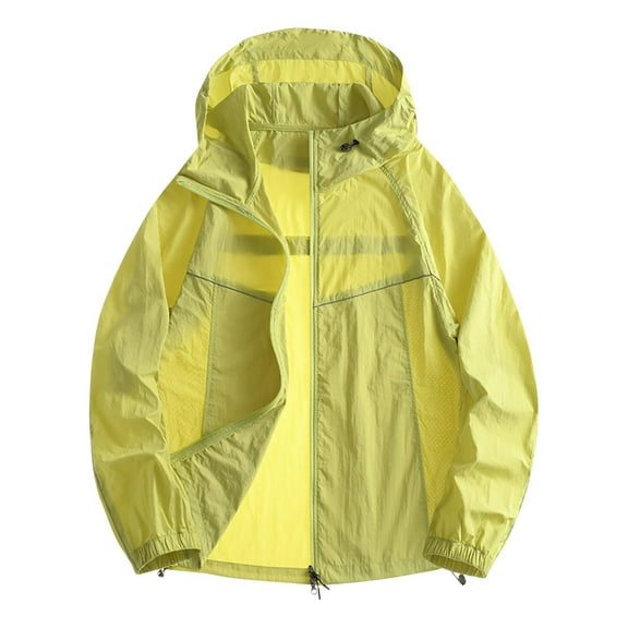 Clearance under 15!Sevevn Women's Lightweight Breathable Waterproof Sunscreen Outdoor Jacket Holiday Gift Finder Yellow XXXXL
