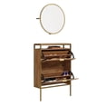 thumbnail image 4 of Pemberly Row Engineered Wood Shoe Organizer/Mirror in Natural Finish, 4 of 8