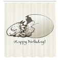 thumbnail image 3 of Ambesonne Dinosaur Shower Curtain, Birthday Dino, 69"Wx70"L, Eggshell Tan, 3 of 3