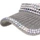 thumbnail image 4 of Gorra de béisbol de malla con cola de caballo ajustable con cristales de diamantes de imitación para hombre y mujer, gorra deportiva informal brillante y ostentosa, gorra de sol transpirable gris JAMW  Sencillez, 4 of 5
