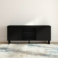 thumbnail image 5 of Modern TV Stand, 2 Door w/ Middle Shelf  (1499 x 406 x 635mm / 59 x 16 x 25in), Black, 5 of 9