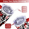 thumbnail image 5 of 40oz Colorful Math Numbers Stainless Steel Flip Straw Tumbler Spill Proof Travel Cup Double Wall Vacuum Insulated Coffee Mug with Handle, 5 of 6