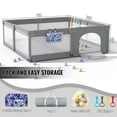 thumbnail image 2 of Parque infantil LUTIKIANG Baby de 200 x 180 cm con puertas y bolas oceánicas, color gris, 2 of 6