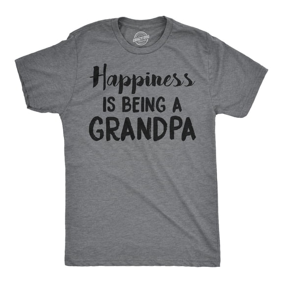 Mens Happiness Is Being a Grandpa Funny Papa Family Graphic Fathers Day T shirt Graphic Tees