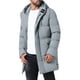 thumbnail image 4 of Chaqueta acolchada con capucha INSPIRE CHIC para hombre, abrigo de invierno de longitud media, cálido, con cremallera, acolchado, color gris, 4 of 6