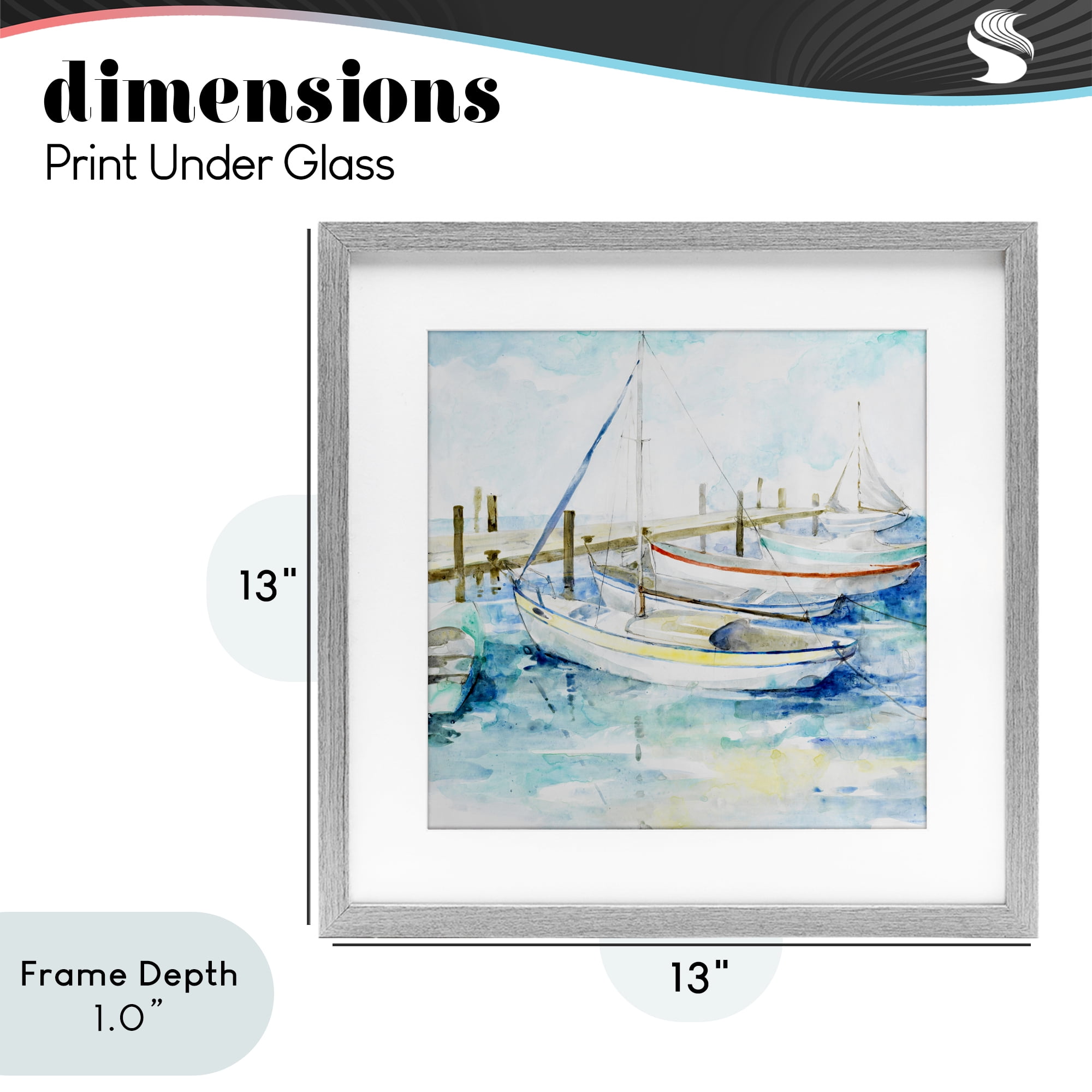 Stupell Industries Docked Sails on Stormy Seas Gray Framed Print Under Glass, design by Lorenzo Collective