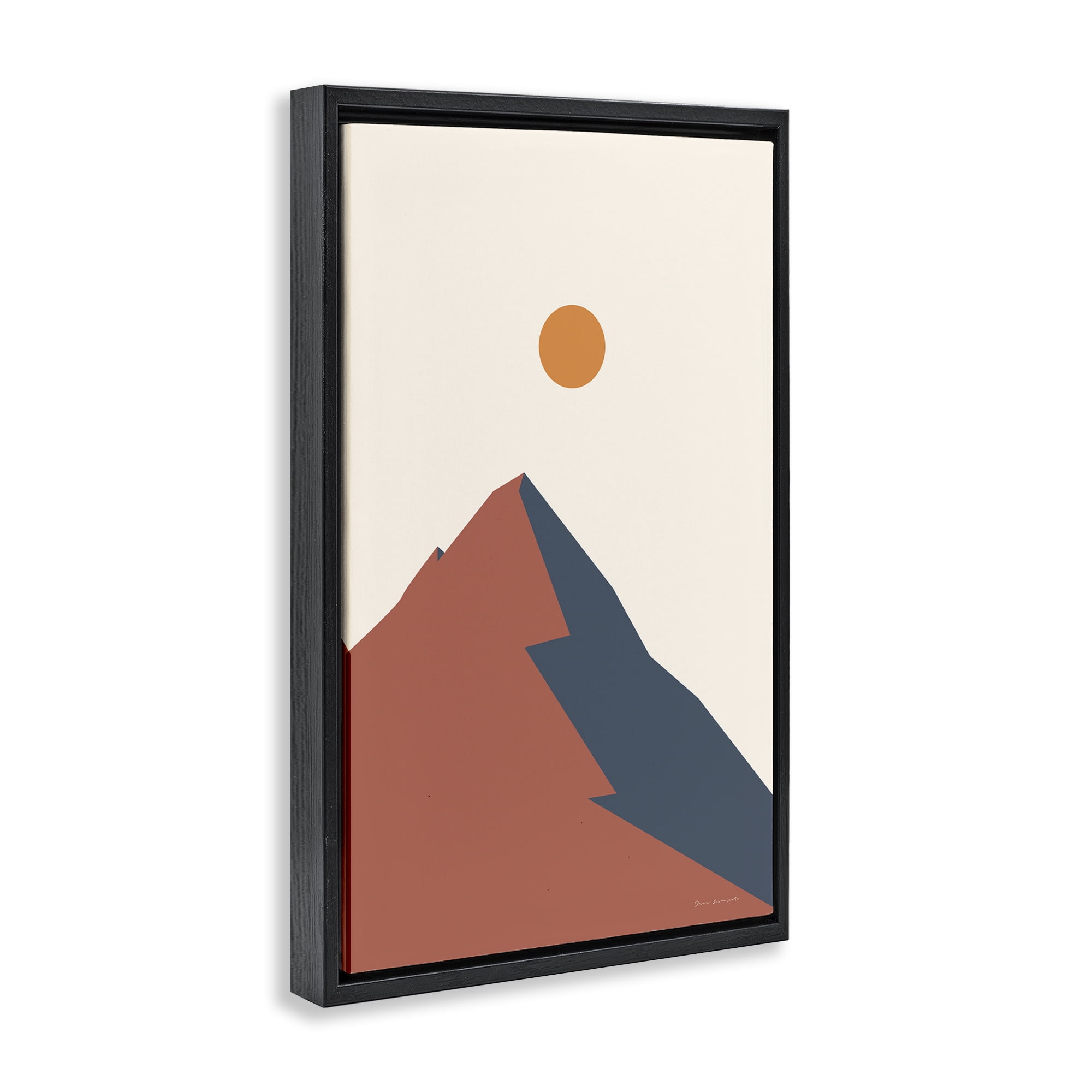 Stupell Industries Neutral Boho Peak Landscape & Nature Painting Black Floater Framed Canvas Art Print Wall Art, 21 x 31
