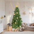 thumbnail image 2 of Ktaxon 7.5ft Christmas Tree Artificial Christmas Tree Pre-Lit Artificial Slim Aspen Noble Fir Seasonal Holiday Decoration w/ 400 LEDs, 2 of 10