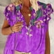 thumbnail image 2 of Qarigey Camisa de manga corta con cuello en V y estampado bohemio para mujer Prendas para la parte del cuerpo Violeta L Qarigey AP002040-11, 2 of 4