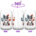 thumbnail image 2 of Patriotic Border Collie 4th of July Independence Paws 16oz Glass Cup Mug Borders Dog Lovers Gifts Idea Glass Can - 02010, 2 of 5