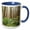 Blue/White, variant on 3drose, Trees in the Hoh Rainforest, Olympic N.p., Washington State., 11oz Two-tone Black Mug