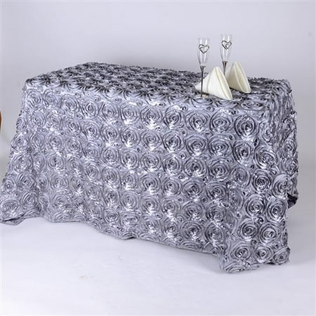 Rosette Tablecloths 90 Inch x 132 Inch Rosette Florals Satin Rectangular Tablecloths (Silver), Ship in 1 Business Day. By BBCrafts ()