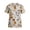 Khaki, variant on LNZGNM Scrubs for Women V neck Short Sleeve Scrub Top Loose Fit Leaf Pattern Nurse Uniform with Pocket,Orange(S)