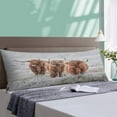 thumbnail image 4 of Highland Cow Western Animal Wildlife Farm Grassland Navy Mushroom Body Pillow Cover Soft Long Pillow Case Protector with Zipper Large Cushion Covers Farmhouse Decorative Bedding for Couch,Sofa,Home G, 4 of 6