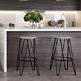 thumbnail image 6 of Simpli Home Simeon 30" Industrial Round Wood Top Bar Stool in Natural and Black, 6 of 7