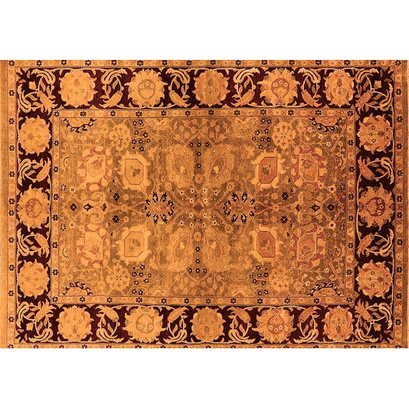 Ahgly Company Indoor Rectangle Oriental Orange Industrial Area Rugs, 4' x 6'