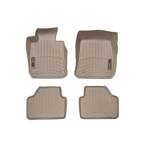 WeatherTech Custom Fit FloorLiners compatible with BMW X1 28i, X1 35i - 1st & 2nd Row (2-pc. Rear Liner), Tan