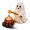 #A01-B, variant on Halloween Mummy Night Light Figurines, Cute Resin Campfire Marshmallow Decor with Warm LED Glow, Adorable Spooky Tabletop Ornament for Bedroom Mantel Desk Party Home Autumn Seasonal Decoration