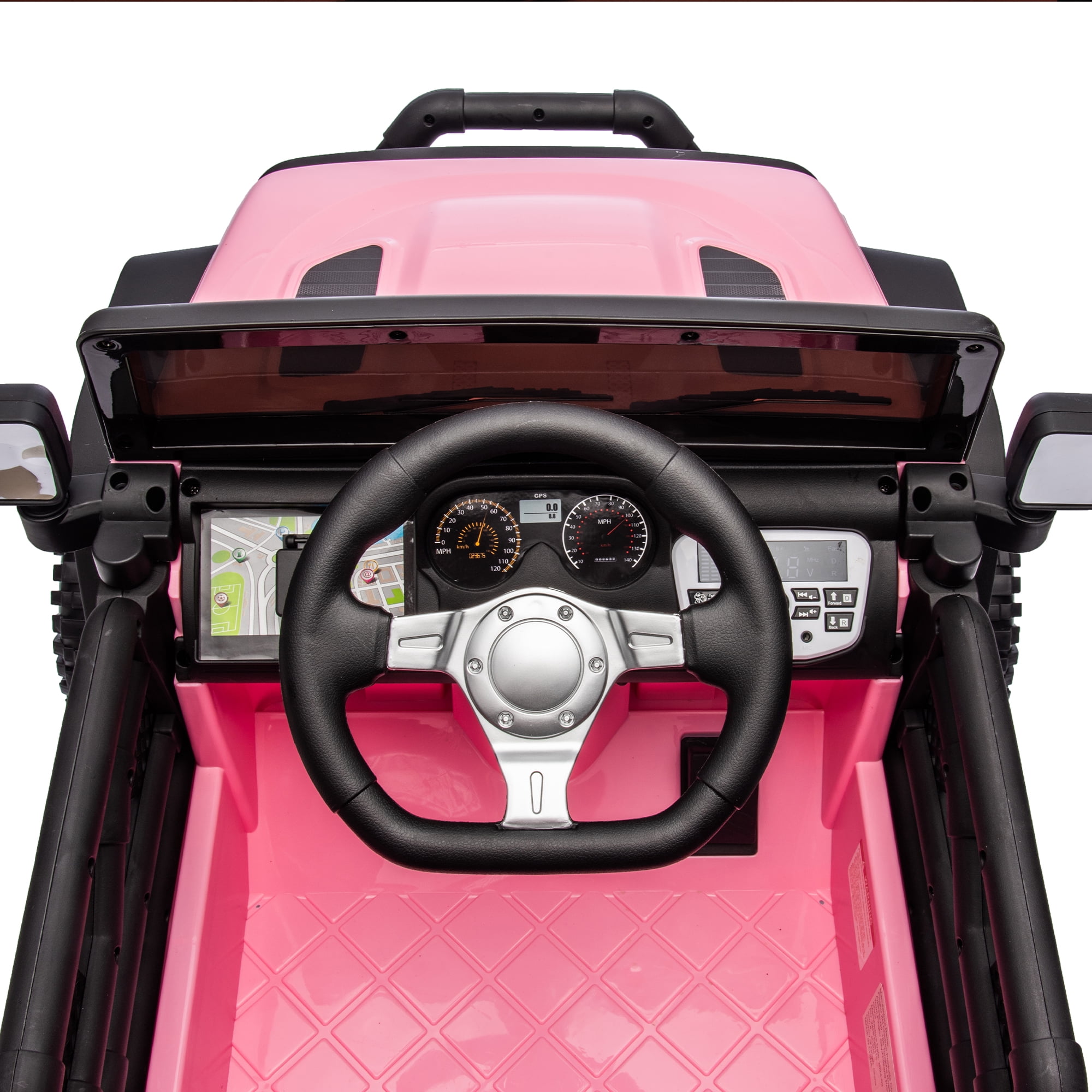 DYNALUNE  24V Kids Ride on Jeep, 400W Battery Powered Car with 4-Wheel Suspension & Music