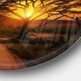 thumbnail image 3 of Designart 'African Sunset with Lonely Tree'African Landscape Metal Circle Wall Art, 3 of 5