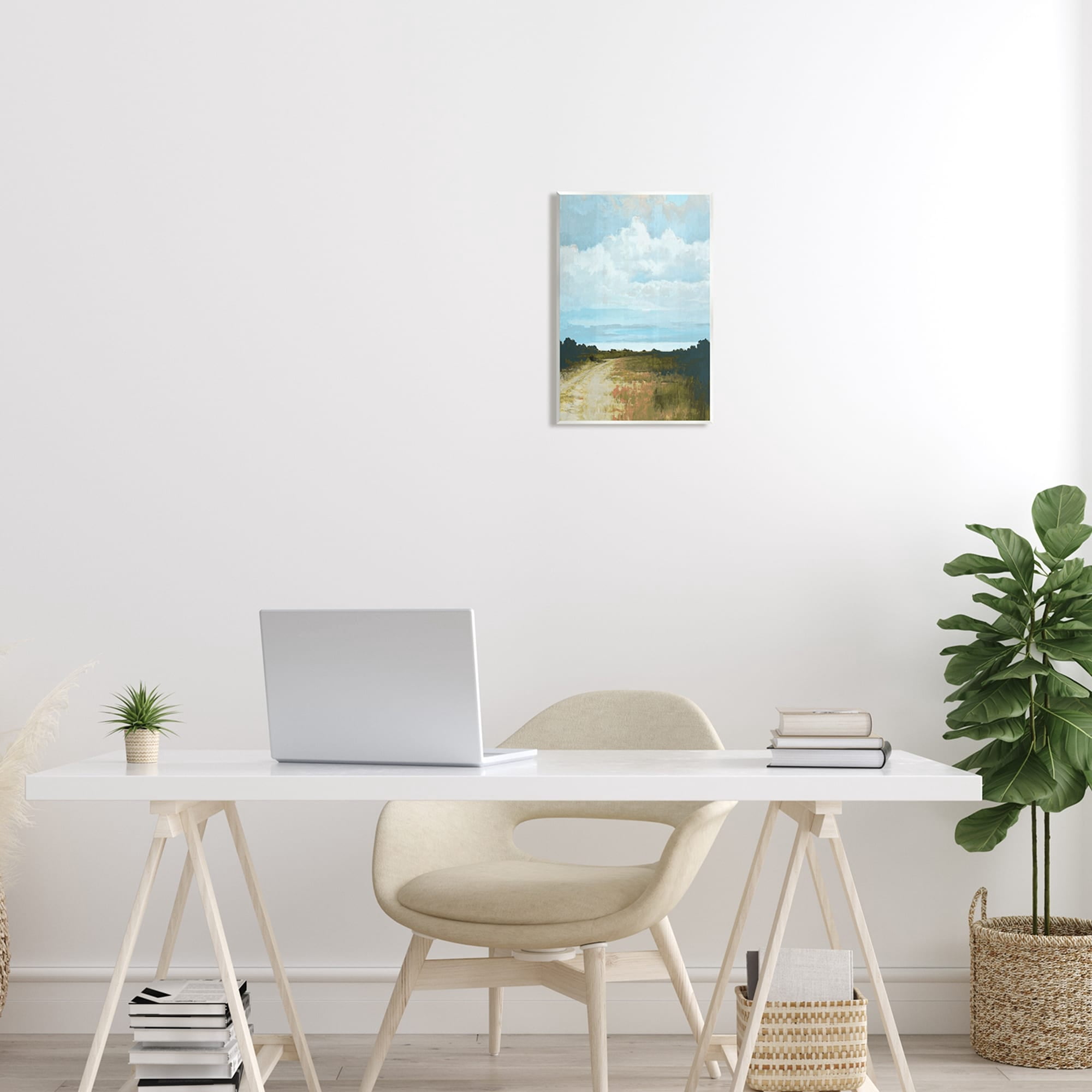 Stupell Industries Atmospheric Blue Clouds Over Rural Country Path Painting Unframed Art Print Wall Art, Design by Cloverfield & Co.