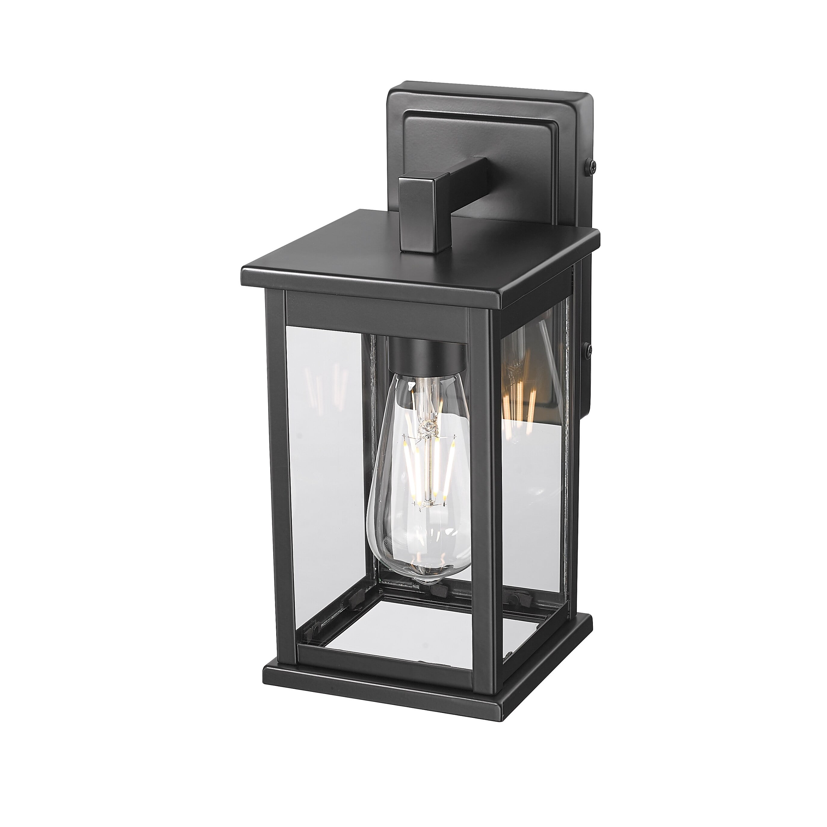 Open Box Millennium Lighting Bowton II 1 Light Outdoor Wall Sconce in Powder Coat Black 13 Inch