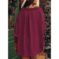 thumbnail image 2 of Top Dokotoo para mujer, moda primaveral, cuello en V, rojo, poliéster M, 2 of 4