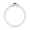 thumbnail image 2 of ANGARA Natural Classic Amethyst and Diamond Three Stone Engagement Ring in 14K White Gold for Women (Size-4mm) | February Birthstone, Anniversary, Jewelry Gift for Women | Natural Amethyst Ring, 2 of 9