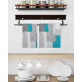 thumbnail image 3 of Blue Abstract Kitchen Dish Towels for Drying Dishes Set of 4, Grey Geometric Oil Painting Vintage Gradient Waffle Weave Microfiber Hand Tea Bathroom Towels Quick Dry & Absorbent Towel 15.7x23.6, 3 of 7