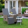 thumbnail image 2 of Devoko Rattan Outdoor PE Wicker Adjustable Backrest Loveseat Recliner, Light Grey, 2 of 7