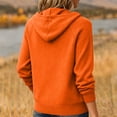 thumbnail image 5 of Wutalume Women's Hooded Knit Sweatshirt Pullover with Drawstring, Loose Casual Long Sleeve Top, Cozy Layer for Outdoor Activities and Lounging,Orange S, 5 of 5