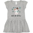 thumbnail image 3 of Inktastic Let It Snow Cute Snowman in Hat and Scarf Girls Toddler Dress, 3 of 5